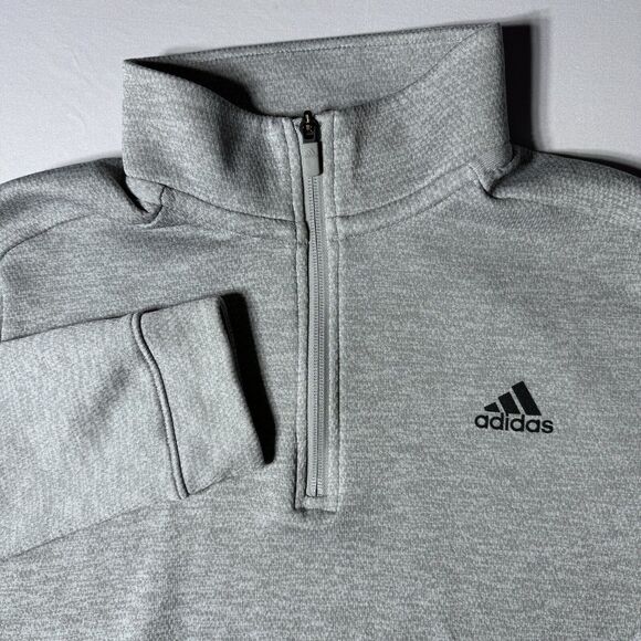 adidas Tops - Adidas Womens Large 1/4 Zip Pullover Sweatshirt Jacket Long Sleeve Gray